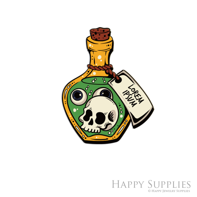 Handmade Jewelry Making Supplies Beads Cut Wooden Skull Charm For DIY Necklace Earring Brooch (CW1046)