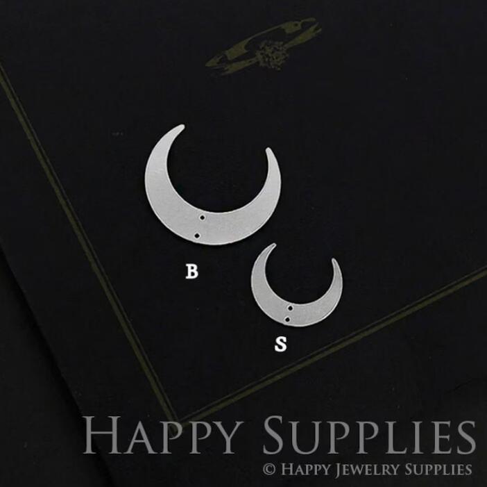 Geometry Stainless Steel Jewelry Charms, Raw Brass Charms, Geometric Moon Charms, Earrings Findings, Stainless Steel Silver Jewelry Pendants, Brass Jewelry Findings, Stainless Steel Pendants Jewelry Wholesale (SDE034)