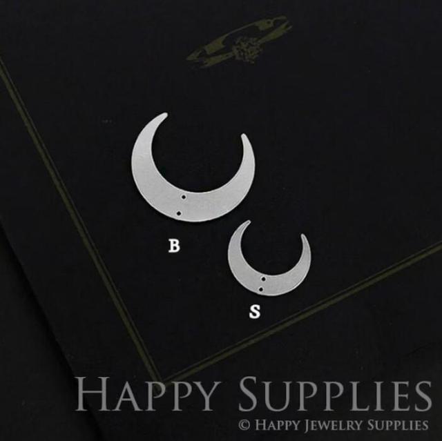Geometry Stainless Steel Jewelry Charms, Raw Brass Charms, Geometric Moon Charms, Earrings Findings, Stainless Steel Silver Jewelry Pendants, Brass Jewelry Findings, Stainless Steel Pendants Jewelry Wholesale (SDE034)
