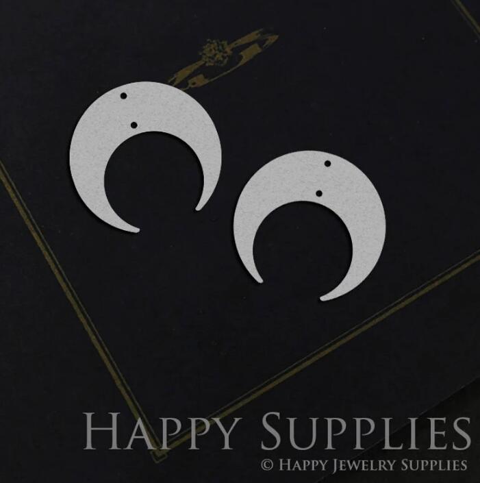 Geometry Stainless Steel Jewelry Charms, Raw Brass Charms, Moon Shape Charms, Earrings Findings, Stainless Steel Silver Jewelry Pendants, Brass Jewelry Findings, Stainless Steel Pendants Jewelry Wholesale (SDE114-B)