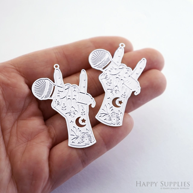 Corroded Stainless Steel Jewelry Charms, Hand Stainless Steel Earring Charms, Stainless Steel Silver Jewelry Pendants, Corroded Stainless Steel Silver Jewelry Findings, Corroded Stainless Steel Pendants Jewelry Wholesale (SSB1030)