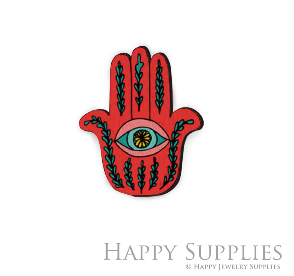 Handmade Jewelry Making Supplies Beads Cut Wooden Red Hand Charm For DIY Necklace Earring Brooch (CW102-A)