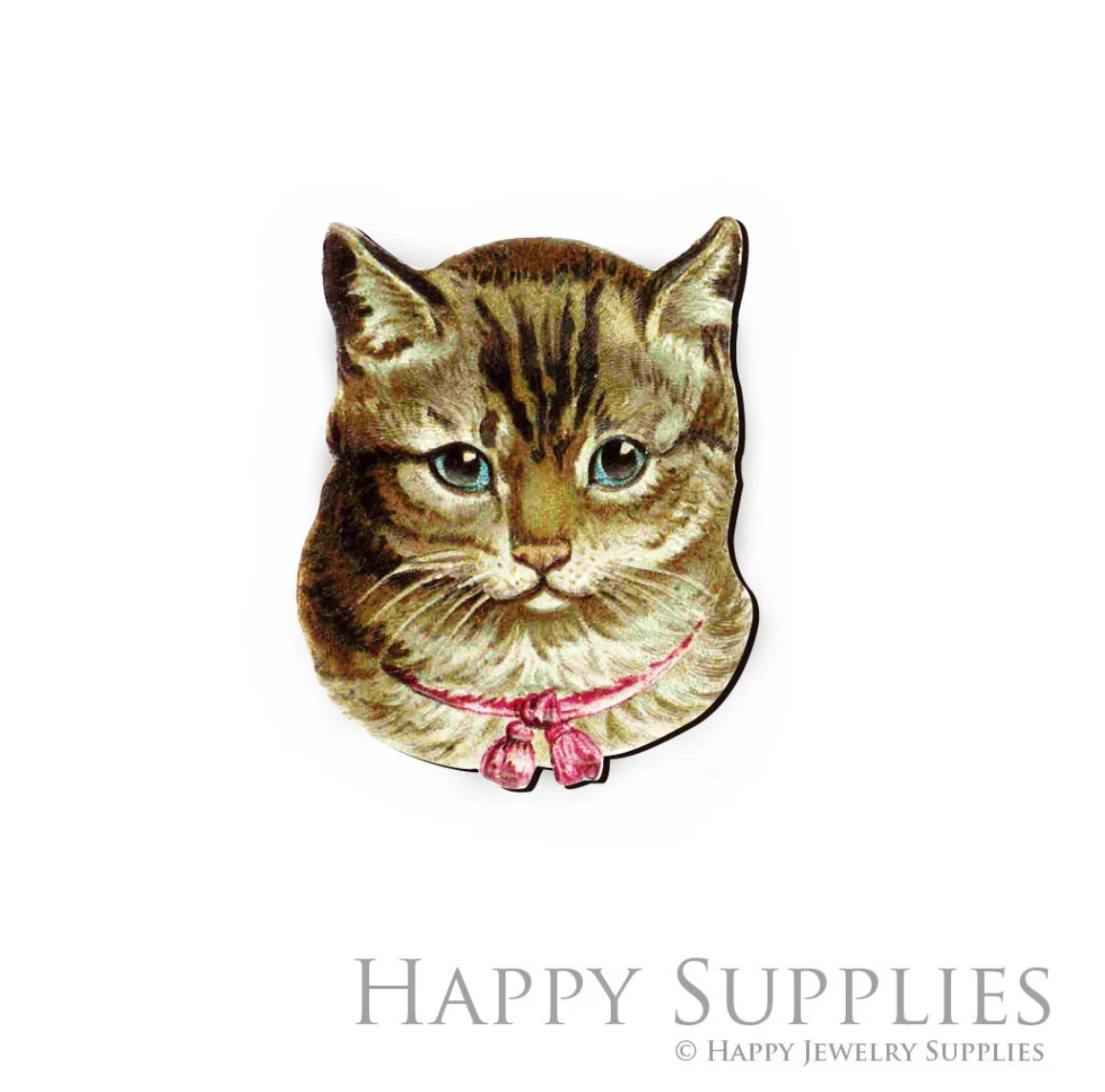 Handmade Jewelry Making Supplies Beads Cut Wooden Cat Charm For DIY Necklace Earring Brooch (CW078-D)