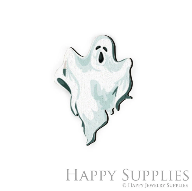 Handmade Jewelry Making Supplies Beads Cut Wooden Ghost Charm For DIY Necklace Earring Brooch (CW103-E)