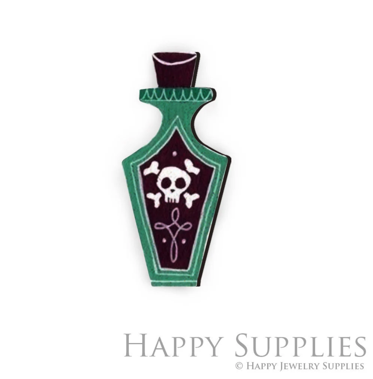 Handmade Jewelry Making Supplies Beads Cut Wooden Green Bottle Charm For DIY Necklace Earring Brooch (CW102-C)