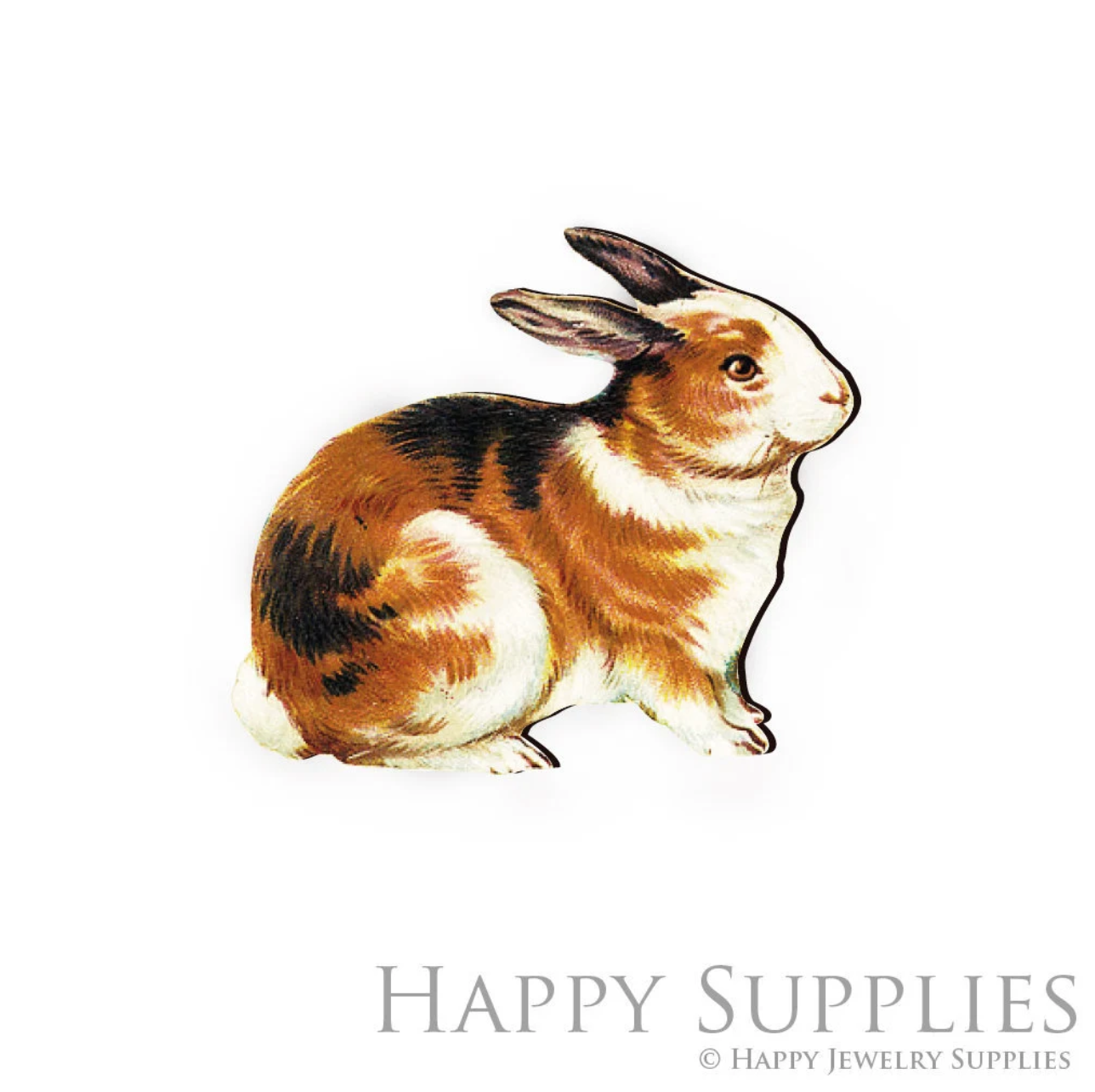Handmade Jewelry Making Supplies Beads Cut Wooden Rabbit Charm For DIY Necklace Earring Brooch (CW078-A)