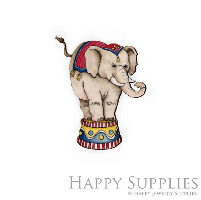 Handmade Jewelry Making Supplies Beads Cut Wooden Charm Elephant DIY Necklace Earring Brooch (CW035-B)