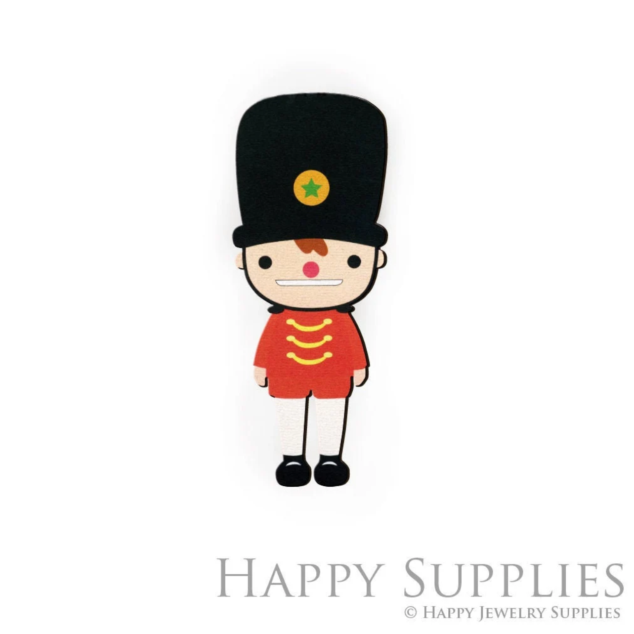 Handmade Jewelry Making Supplies Beads Cut Wooden Soldier Charm For DIY Necklace Earring Brooch (CW021-B)