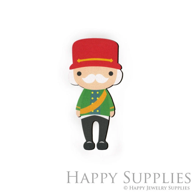 Handmade Jewelry Making Supplies Beads Cut Wooden Soldier Charm For DIY Necklace Earring Brooch (CW021-A)
