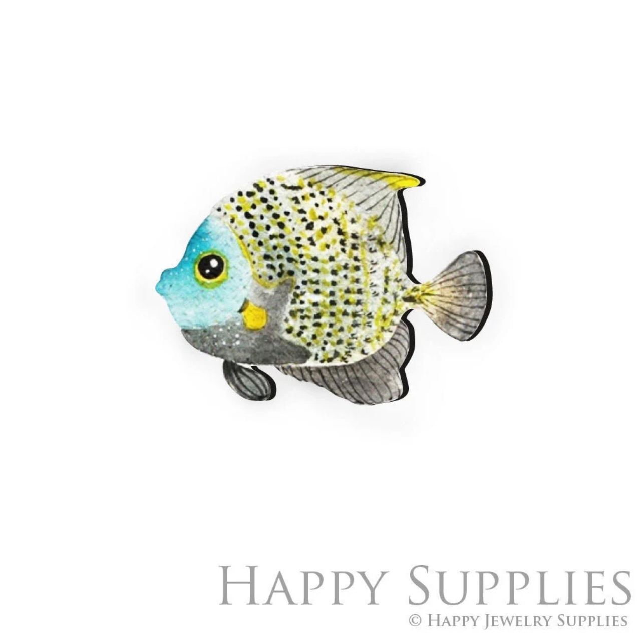 Handmade Jewelry Making Supplies Beads Cut Wooden Fish Charm For DIY Necklace Earring Brooch (CW088-G)