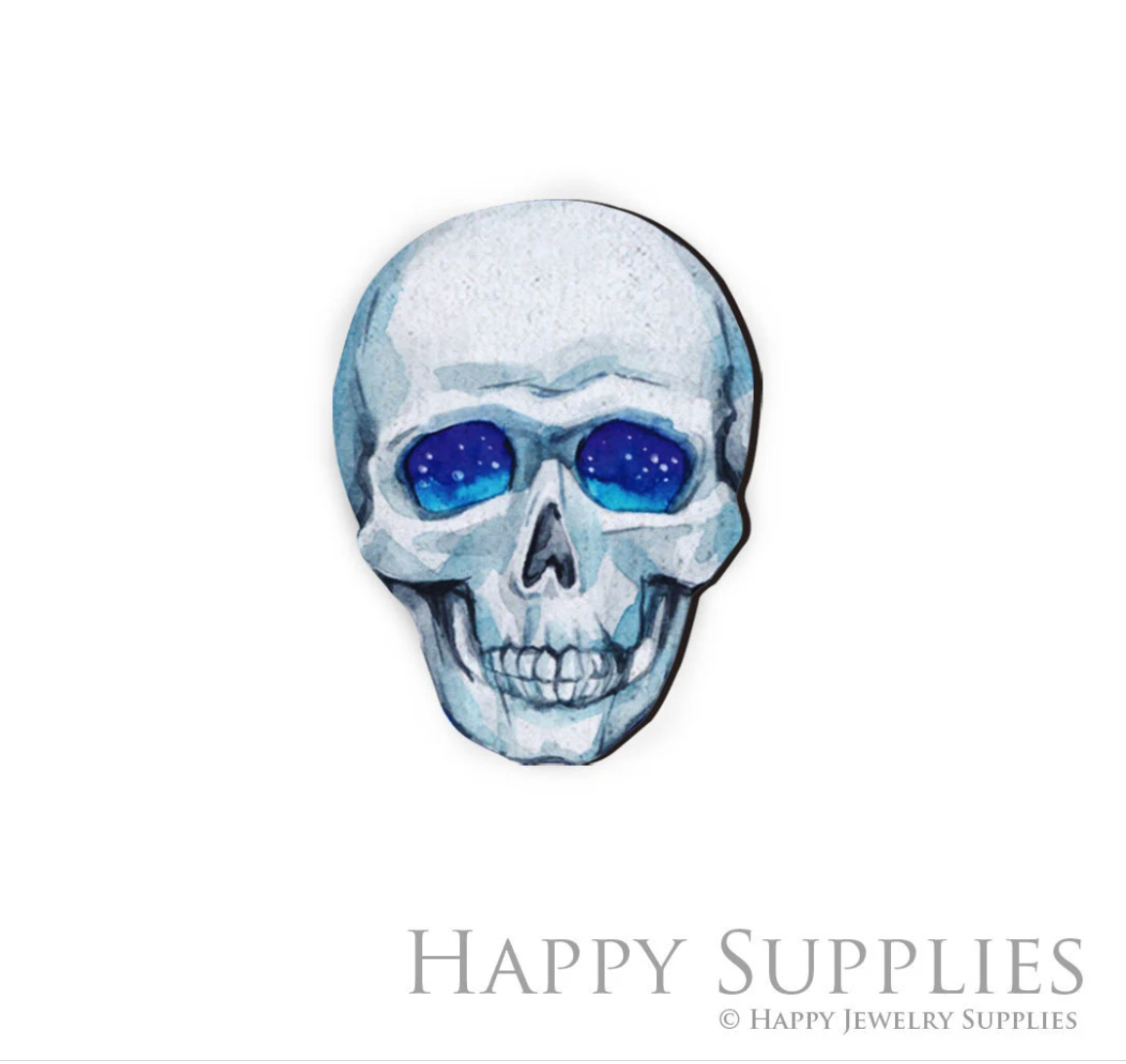 Handmade Jewelry Making Supplies Beads Cut Wooden Skull Charm For DIY Necklace Earring Brooch (CW103-D)