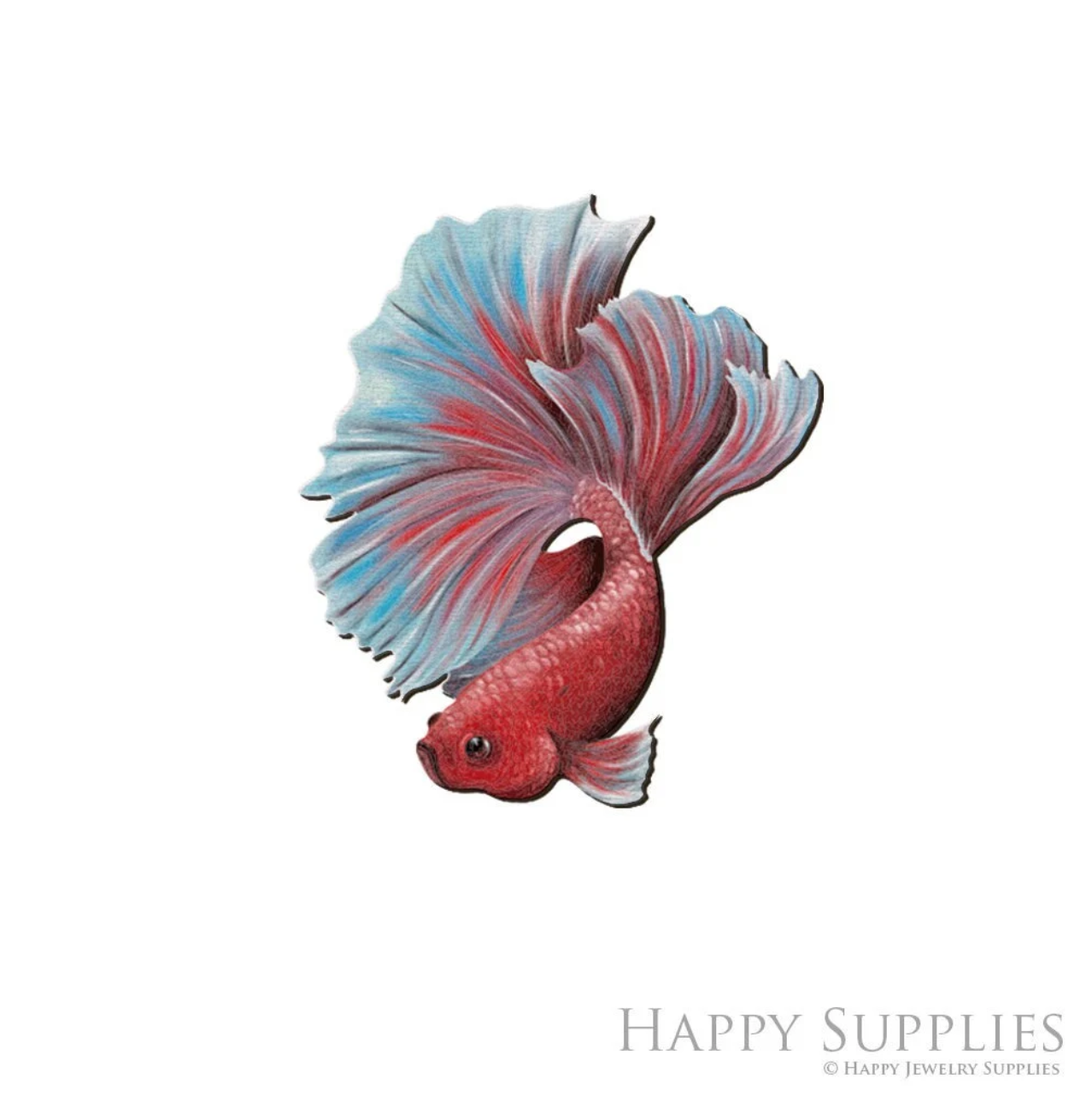 Handmade Jewelry Making Supplies Beads Cut Wooden Goldfish Charm For DIY Necklace Earring Brooch (CW1005)