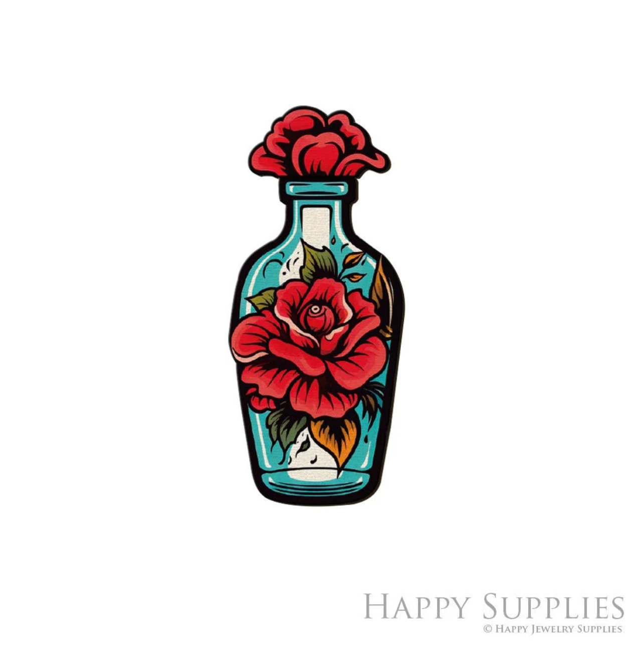 Handmade Jewelry Making Supplies Beads Cut Wooden Bottle Charm For DIY Necklace Earring Brooch (CW997)