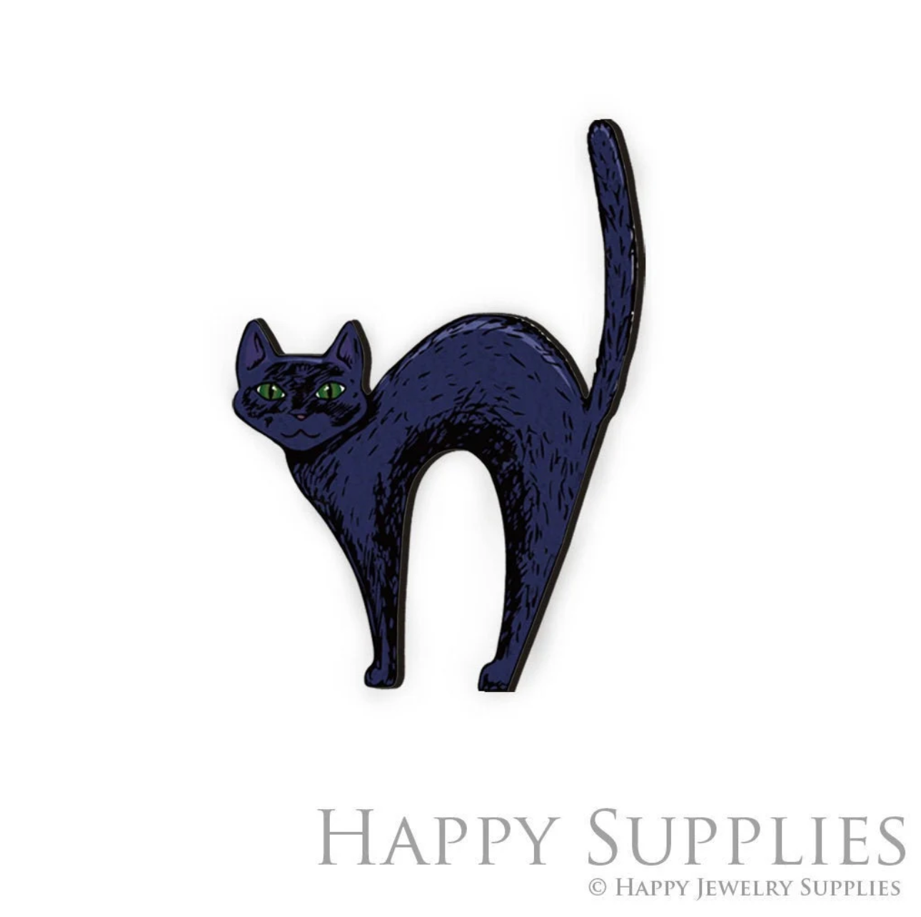 Handmade Jewelry Making Supplies Beads Cut Wooden Cat Charm For DIY Necklace Earring Brooch (CW103-C)