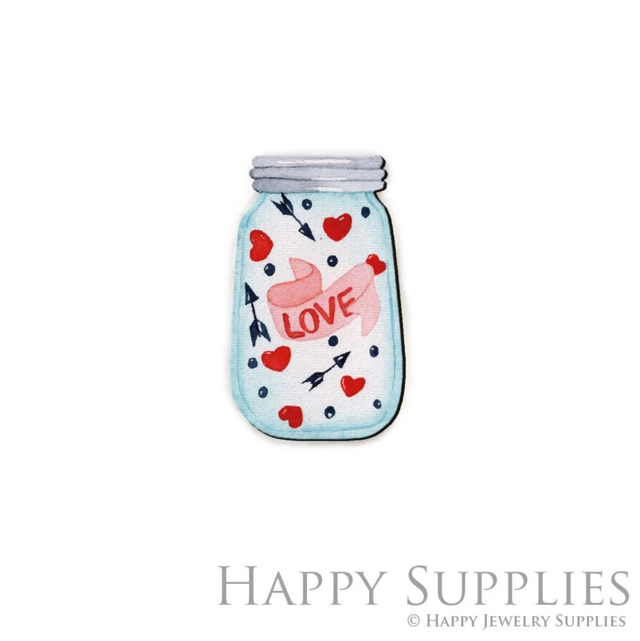 Handmade Jewelry Making Supplies Beads Cut Wooden Love Charm For DIY Necklace Earring Brooch (CW520)