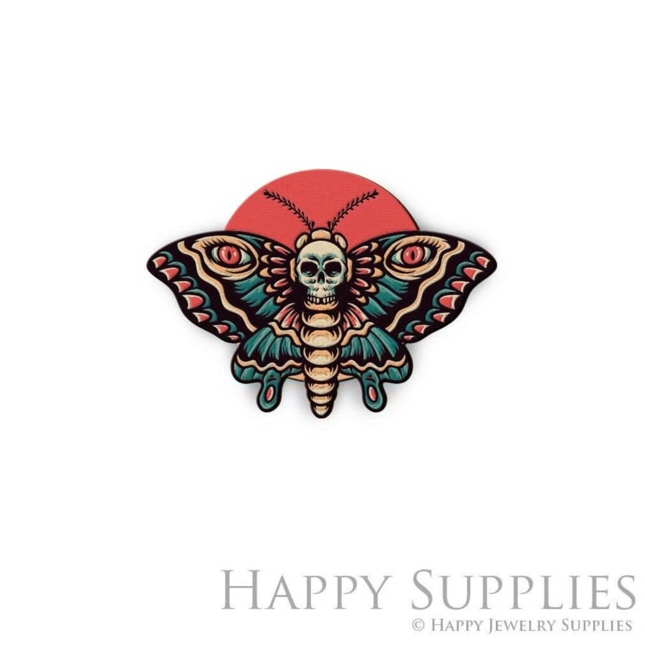Handmade Jewelry Making Supplies Beads Cut Wooden Charm Moth DIY Necklace Earring Brooch (CW795)