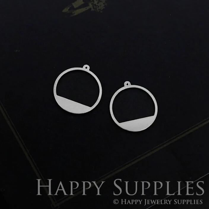 Geometry Stainless Steel Jewelry Charms, Raw Brass Charms, Round Charms, Earrings Findings, Stainless Steel Silver Jewelry Pendants, Brass Jewelry Findings, Stainless Steel Pendants Jewelry Wholesale (SDE027)