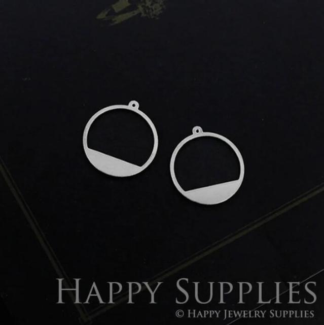 Geometry Stainless Steel Jewelry Charms, Raw Brass Charms, Round Charms, Earrings Findings, Stainless Steel Silver Jewelry Pendants, Brass Jewelry Findings, Stainless Steel Pendants Jewelry Wholesale (SDE027)