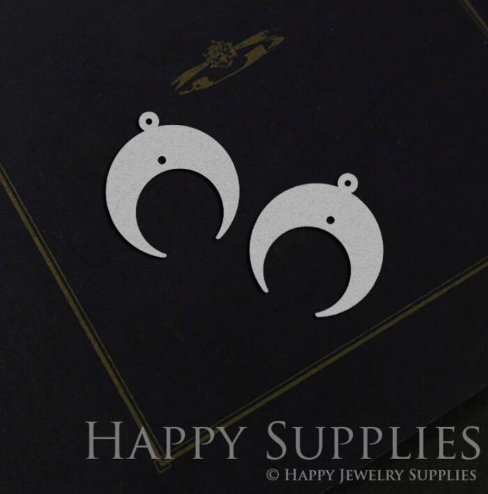 Geometry Stainless Steel Jewelry Charms, Raw Brass Charms, Moon Shape Charms, Earrings Findings, Stainless Steel Silver Jewelry Pendants, Brass Jewelry Findings, Stainless Steel Pendants Jewelry Wholesale (SDE115-S)