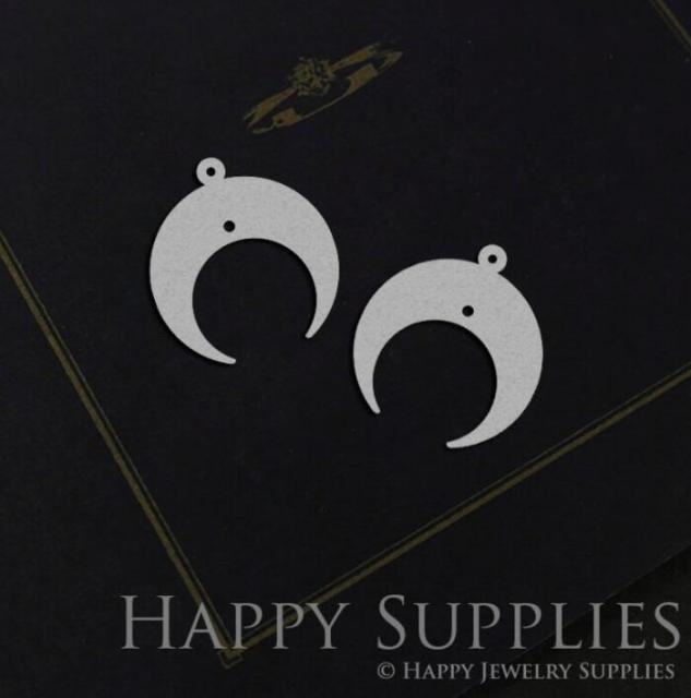 Geometry Stainless Steel Jewelry Charms, Raw Brass Charms, Moon Shape Charms, Earrings Findings, Stainless Steel Silver Jewelry Pendants, Brass Jewelry Findings, Stainless Steel Pendants Jewelry Wholesale (SDE115-S)