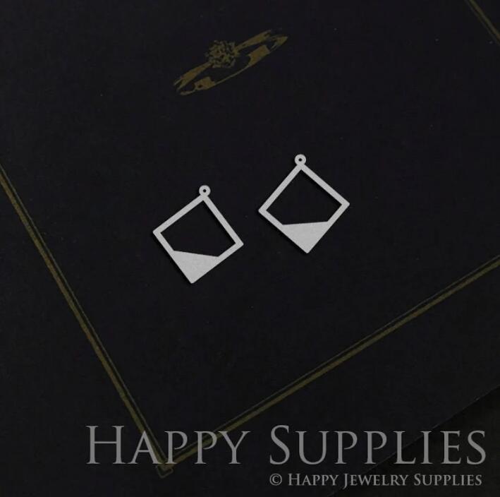 Geometry Stainless Steel Jewelry Charms, Raw Brass Charms, Geometric Diamond Charms, Earrings Findings, Stainless Steel Silver Jewelry Pendants, Brass Jewelry Findings, Stainless Steel Pendants Jewelry Wholesale (SDE051)