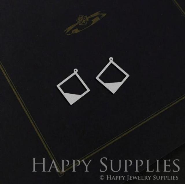 Geometry Stainless Steel Jewelry Charms, Raw Brass Charms, Geometric Diamond Charms, Earrings Findings, Stainless Steel Silver Jewelry Pendants, Brass Jewelry Findings, Stainless Steel Pendants Jewelry Wholesale (SDE051)