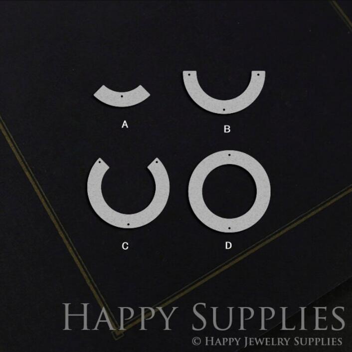 Geometry Stainless Steel Jewelry Charms, Raw Brass Charms, Semicircle Charms, Earrings Findings, Stainless Steel Silver Jewelry Pendants, Brass Jewelry Findings, Stainless Steel Pendants Jewelry Wholesale (SDE060)