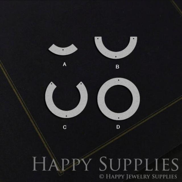 Geometry Stainless Steel Jewelry Charms, Raw Brass Charms, Semicircle Charms, Earrings Findings, Stainless Steel Silver Jewelry Pendants, Brass Jewelry Findings, Stainless Steel Pendants Jewelry Wholesale (SDE060)