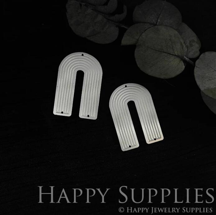 Geometry Stainless Steel Jewelry Charms, Raw Brass Charms, U Shaped Charms, Earrings Findings, Stainless Steel Silver Jewelry Pendants, Brass Jewelry Findings, Stainless Steel Pendants Jewelry Wholesale (SDE013)