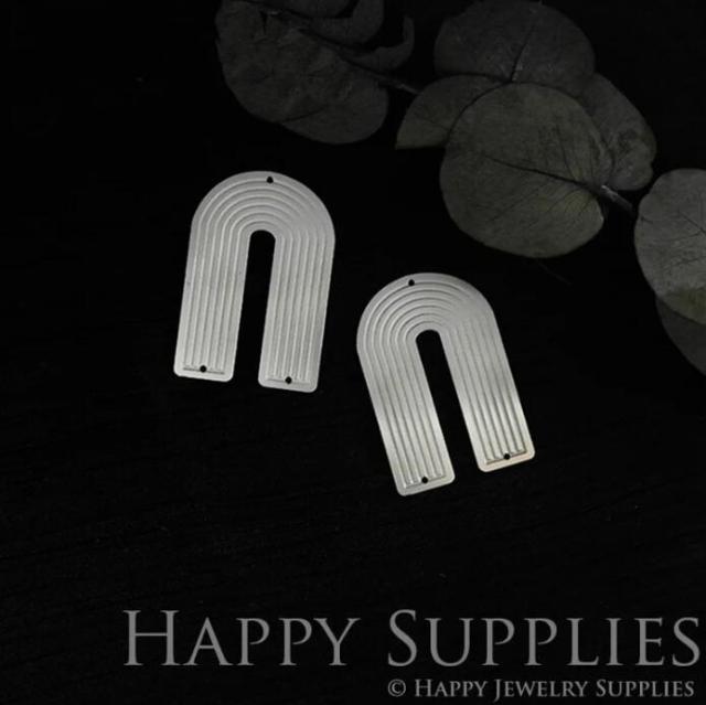 Geometry Stainless Steel Jewelry Charms, Raw Brass Charms, U Shaped Charms, Earrings Findings, Stainless Steel Silver Jewelry Pendants, Brass Jewelry Findings, Stainless Steel Pendants Jewelry Wholesale (SDE013)