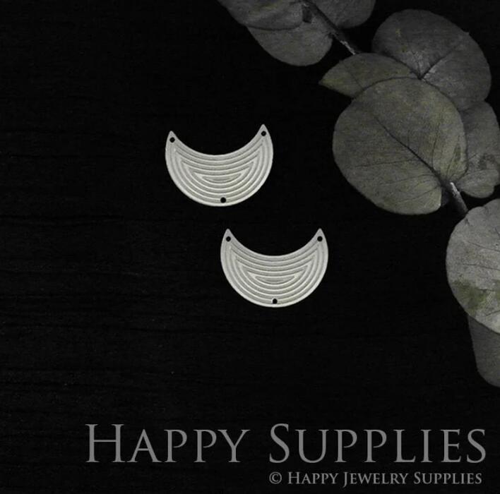 Geometry Stainless Steel Jewelry Charms, Raw Brass Charms, Geometric Moon Charms, Earrings Findings, Stainless Steel Silver Jewelry Pendants, Brass Jewelry Findings, Stainless Steel Pendants Jewelry Wholesale (SDE022)