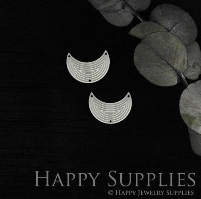 Geometry Stainless Steel Jewelry Charms, Raw Brass Charms, Geometric Moon Charms, Earrings Findings, Stainless Steel Silver Jewelry Pendants, Brass Jewelry Findings, Stainless Steel Pendants Jewelry Wholesale (SDE022)