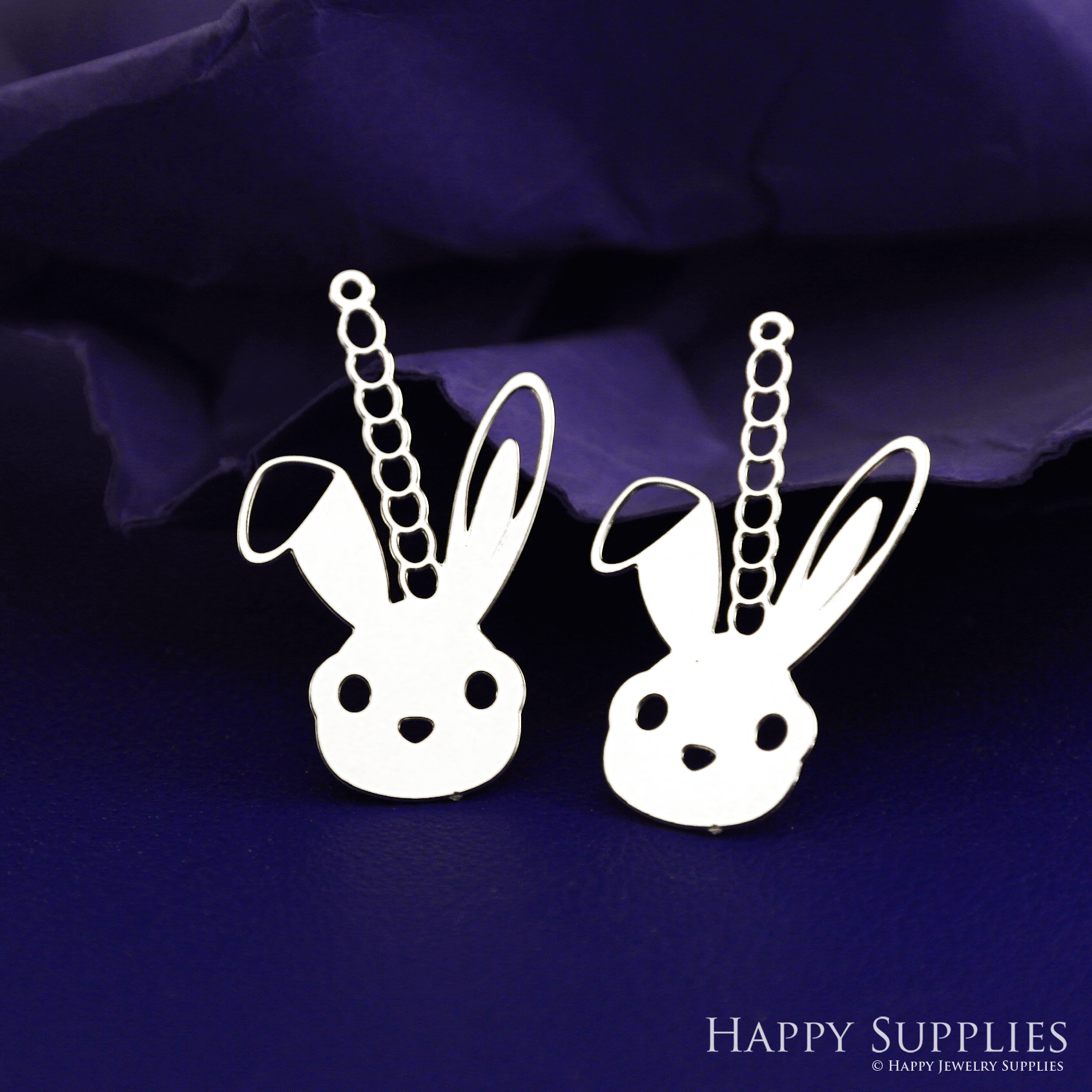 Stainless Steel Jewelry Charms, Raw Brass Charms, Rabbit Charms, Earrings Findings, Stainless Steel Silver Jewelry Pendants, Brass Jewelry Findings, Stainless Steel Pendants Jewelry Wholesale (D2925)