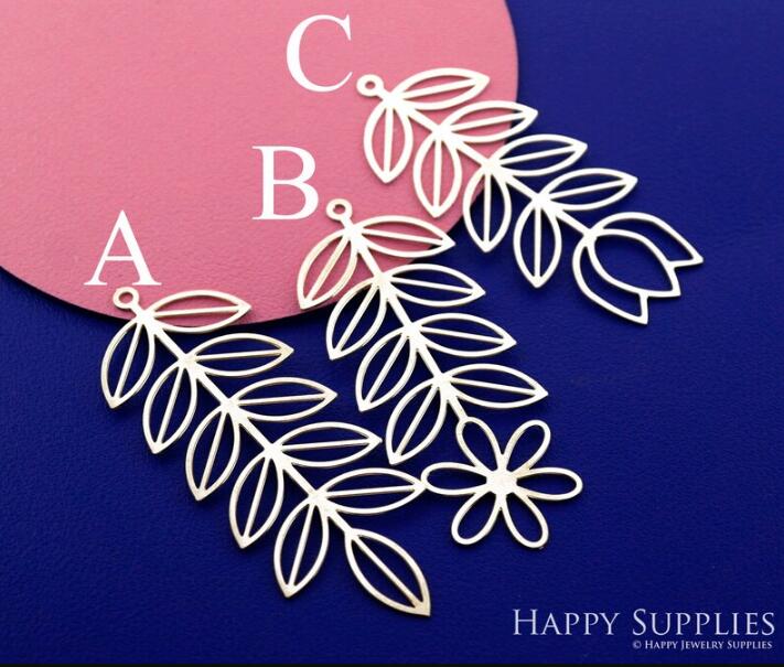 Stainless Steel Jewelry Charms, Raw Brass Charms, Leaves Charms, Earrings Findings, Stainless Steel Silver Jewelry Pendants, Brass Jewelry Findings, Stainless Steel Pendants Jewelry Wholesale (D2711)