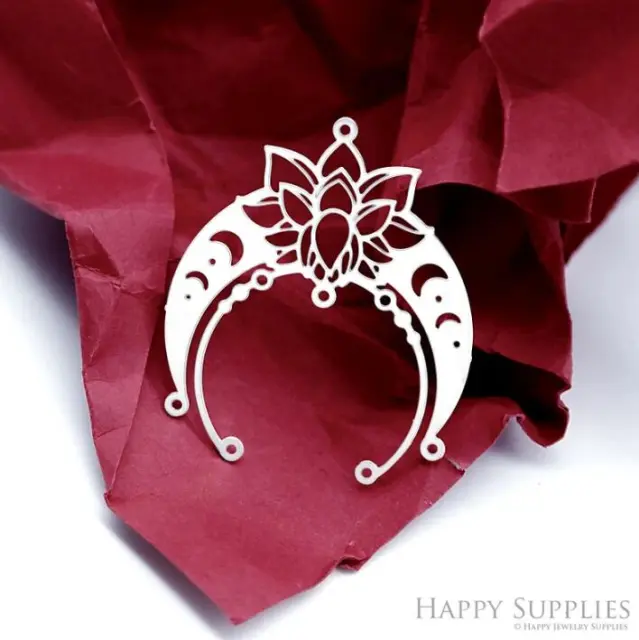 Stainless Steel Jewelry Charms, Raw Brass Charms, Flowers Charms, Earrings Findings, Stainless Steel Silver Jewelry Pendants, Brass Jewelry Findings, Stainless Steel Pendants Jewelry Wholesale (D2256)