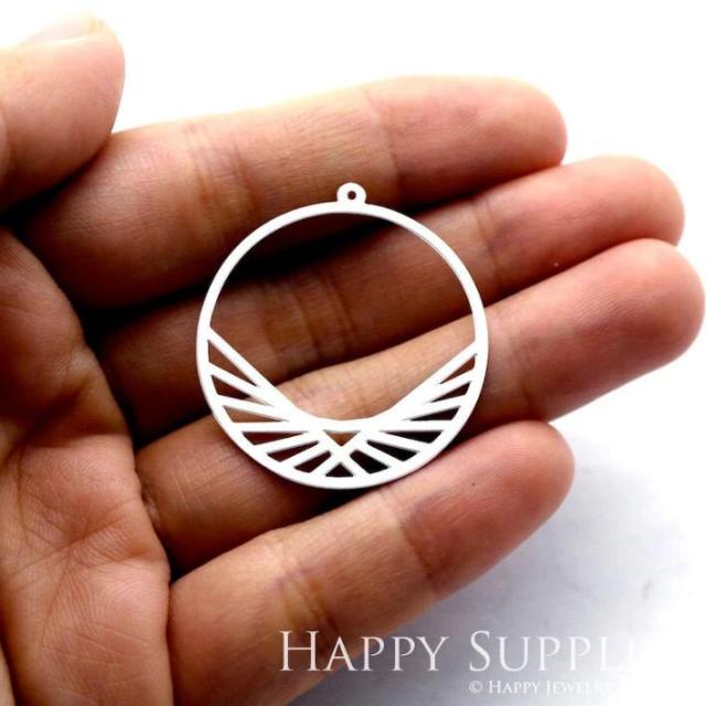 Stainless Steel Jewelry Charms, Raw Brass Charms, Circle Charms, Earrings Findings, Stainless Steel Silver Jewelry Pendants, Brass Jewelry Findings, Stainless Steel Pendants Jewelry Wholesale (D152)