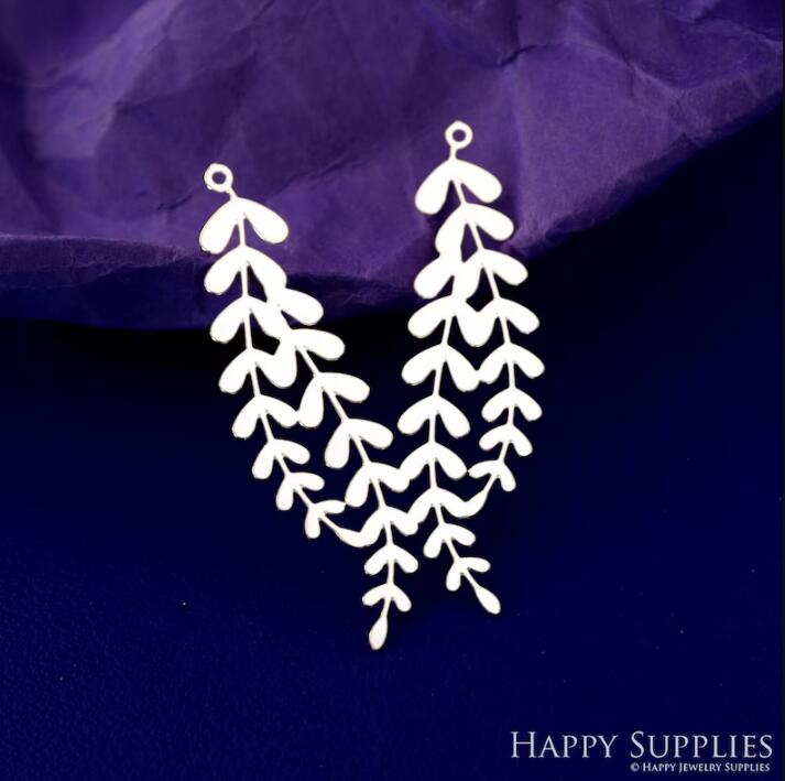 Stainless Steel Jewelry Charms, Raw Brass Charms, Leaves Charms, Earrings Findings, Stainless Steel Silver Jewelry Pendants, Brass Jewelry Findings, Stainless Steel Pendants Jewelry Wholesale (D2859)