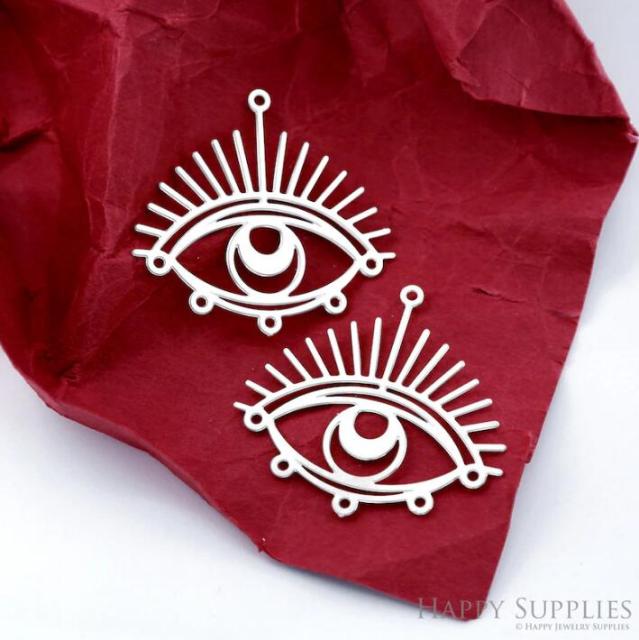 Stainless Steel Jewelry Charms, Raw Brass Charms, Geometric Eye Charms, Earrings Findings, Stainless Steel Silver Jewelry Pendants, Brass Jewelry Findings, Stainless Steel Pendants Jewelry Wholesale (D2304)