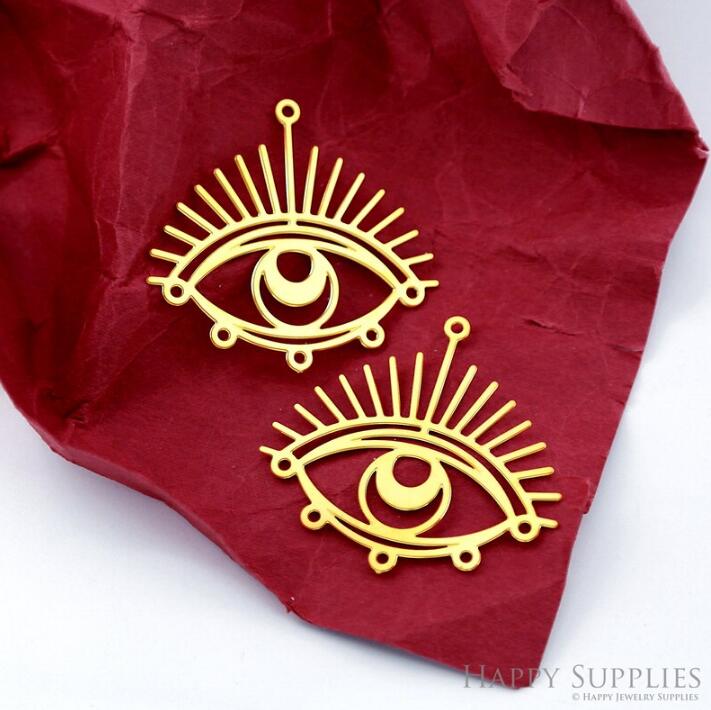 Stainless Steel Jewelry Charms, Raw Brass Charms, Geometric Eye Charms, Earrings Findings, Stainless Steel Silver Jewelry Pendants, Brass Jewelry Findings, Stainless Steel Pendants Jewelry Wholesale (D2304)