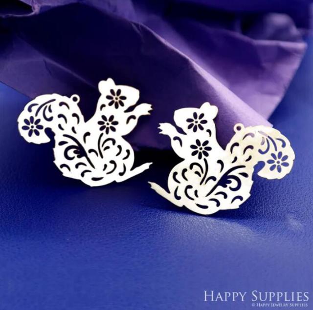 Stainless Steel Jewelry Charms, Raw Brass Charms, Squirrel Charms, Earrings Findings, Stainless Steel Silver Jewelry Pendants, Brass Jewelry Findings, Stainless Steel Pendants Jewelry Wholesale (D2819)