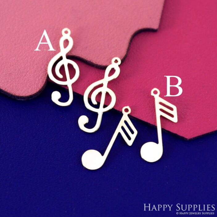 Stainless Steel Jewelry Charms, Raw Brass Charms, Musical Note Charms, Earrings Findings, Stainless Steel Silver Jewelry Pendants, Brass Jewelry Findings, Stainless Steel Pendants Jewelry Wholesale (D2885)