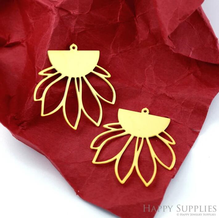 Stainless Steel Jewelry Charms, Raw Brass Charms, Geometric Flower Charms, Earrings Findings, Stainless Steel Silver Jewelry Pendants, Brass Jewelry Findings, Stainless Steel Pendants Jewelry Wholesale (D2302)