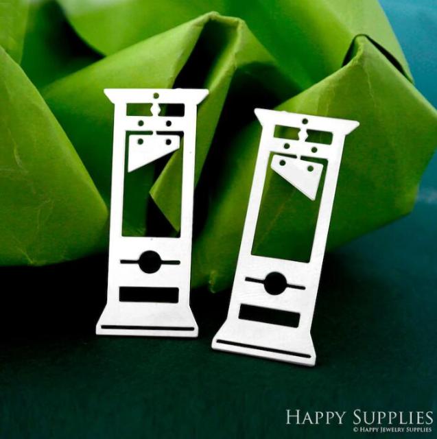 Stainless Steel Jewelry Charms, Raw Brass Charms, Guillotine Charms, Earrings Findings, Stainless Steel Silver Jewelry Pendants, Brass Jewelry Findings, Stainless Steel Pendants Jewelry Wholesale (D2452)