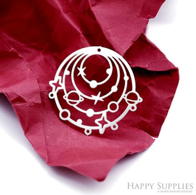 Stainless Steel Jewelry Charms, Raw Brass Charms, Universe Charms, Earrings Findings, Stainless Steel Silver Jewelry Pendants, Brass Jewelry Findings, Stainless Steel Pendants Jewelry Wholesale (D2258)