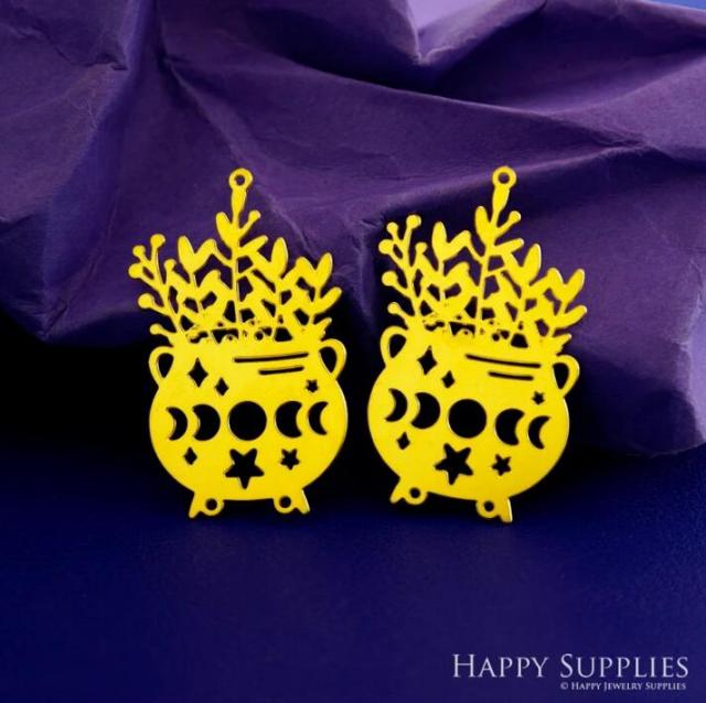 Stainless Steel Jewelry Charms, Raw Brass Charms, Magic Herbs Witch Potion Bottle Charms, Earrings Findings, Stainless Steel Silver Jewelry Pendants, Brass Jewelry Findings, Stainless Steel Pendants Jewelry Wholesale (D2230)