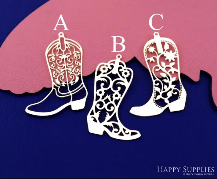 Stainless Steel Jewelry Charms, Raw Brass Charms, Boots Charms, Earrings Findings, Stainless Steel Silver Jewelry Pendants, Brass Jewelry Findings, Stainless Steel Pendants Jewelry Wholesale (D2862)