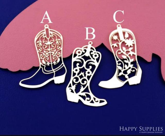 Stainless Steel Jewelry Charms, Raw Brass Charms, Boots Charms, Earrings Findings, Stainless Steel Silver Jewelry Pendants, Brass Jewelry Findings, Stainless Steel Pendants Jewelry Wholesale (D2862)