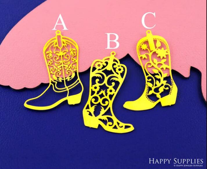 Stainless Steel Jewelry Charms, Raw Brass Charms, Boots Charms, Earrings Findings, Stainless Steel Silver Jewelry Pendants, Brass Jewelry Findings, Stainless Steel Pendants Jewelry Wholesale (D2862)