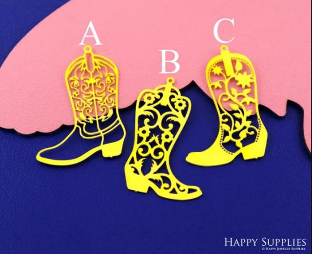 Stainless Steel Jewelry Charms, Raw Brass Charms, Boots Charms, Earrings Findings, Stainless Steel Silver Jewelry Pendants, Brass Jewelry Findings, Stainless Steel Pendants Jewelry Wholesale (D2862)