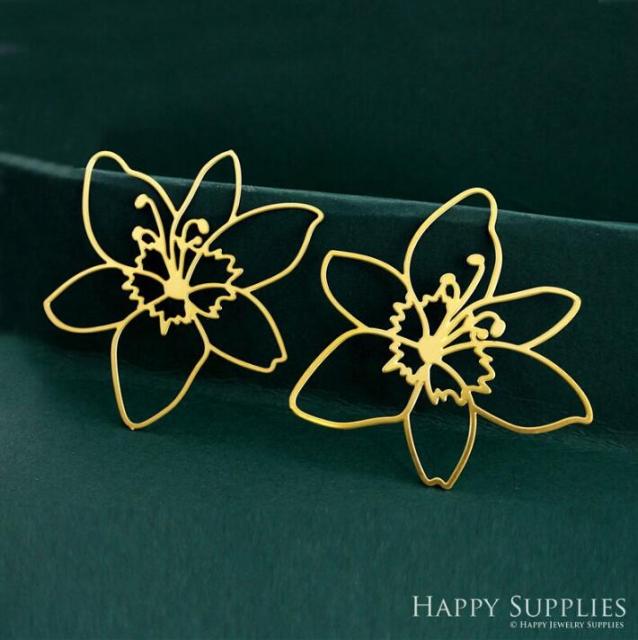 Stainless Steel Jewelry Charms, Raw Brass Charms, Flower Charms, Earrings Findings, Stainless Steel Silver Jewelry Pendants, Brass Jewelry Findings, Stainless Steel Pendants Jewelry Wholesale (D2320)